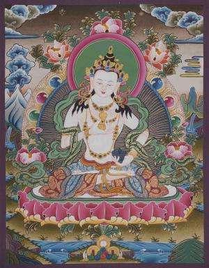 Vajrasattva Shakti Thangka | Hand-Painted Himalayan Arts | Dorje Sempa Painting